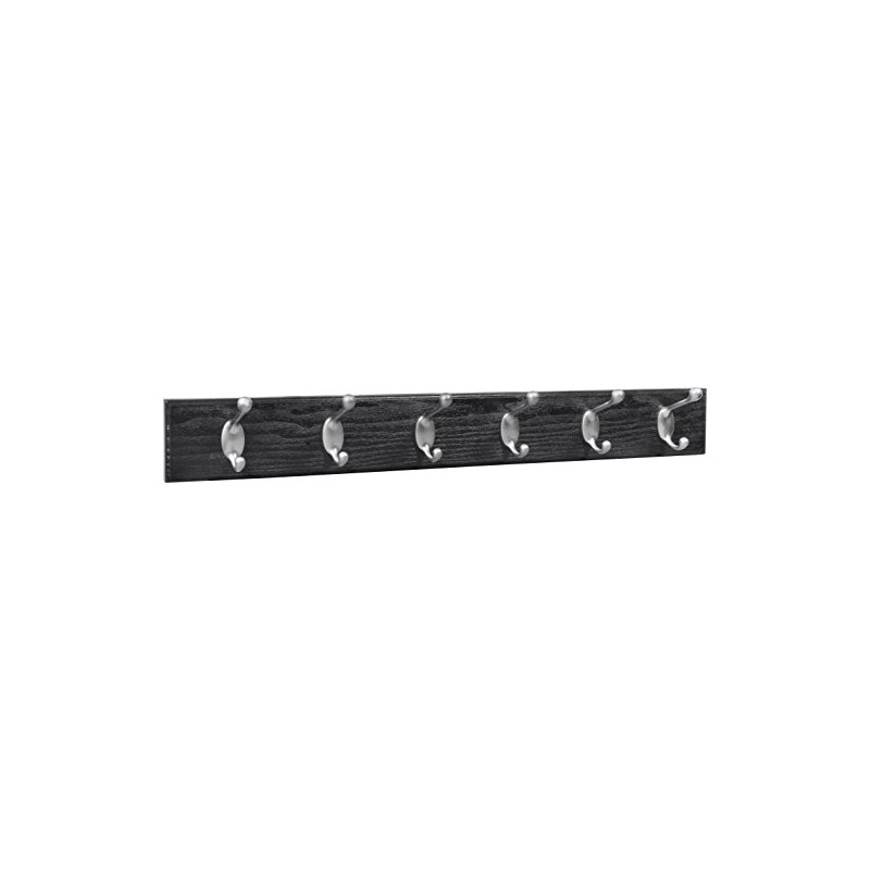 HIGH & MIGHTY 515757 Coat Rack 6 Hook Rail, Easy
