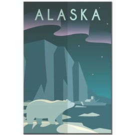 Alaska Fridge Magnet Anchorage Vintage Poster Juneau Travel Souvenir Fairbanks