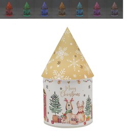 Christmas Dog & Kitten LED House for Festive Decor | Light-Up Ornament with Adorable Puppy & Kitten Design | Warm LED Glow for Cozy Holiday Ambiance | Perfect for Mantels, Tables & Gift Giving