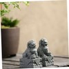 Cabilock 1pair Mini Chinese Lion Statues Lifelike Decor Elegant Desktop