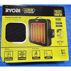 Ryobi Heated Cushion Kit Two 2.0 Ah Batteries Charging Cable USB FVT51K NEW