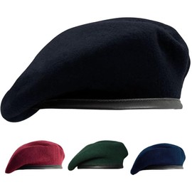 Sivi Iconic Parisian Beret – Army Style Cap, Che Guevara Inspired Fashion, Woolen French Beret Hat for Men and Women (US, Alpha, One Size, Medium, Black)