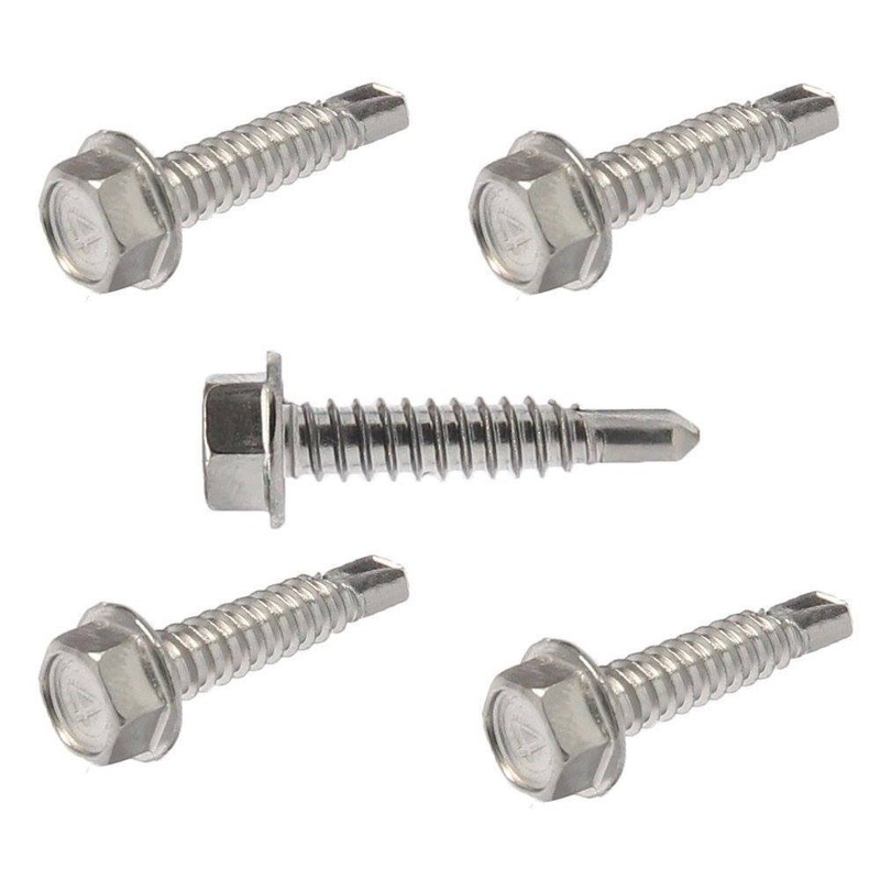 #12 x 3/4" Hex Washer Head Self Drilling Tek Screws,