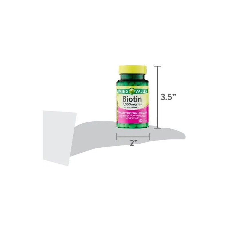 Biotina 5,000mcg 120 Caps Cabello Uñas Piel Biotin Spring Va