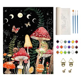 1 Canvas with 18 Boxes of Paint, 3 Brushes, 2 Pairs of Holders, Painting Set, Colorful Oil Paints, Digital Canvas Paints, Digital Painting Kit