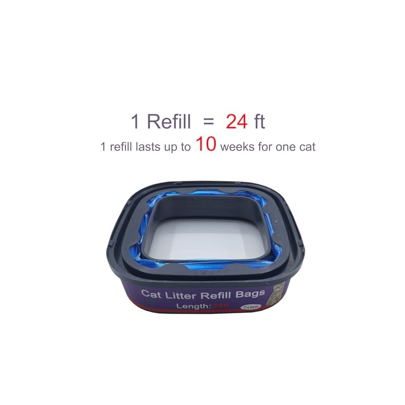 4 Pack Cat Litter Refill Bags Cartridges Compatible with Genie