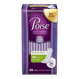 Poise Fresh Protection Female Incontinent Pad Regular Length 7.5" Length 19305, Light, 78 Ct