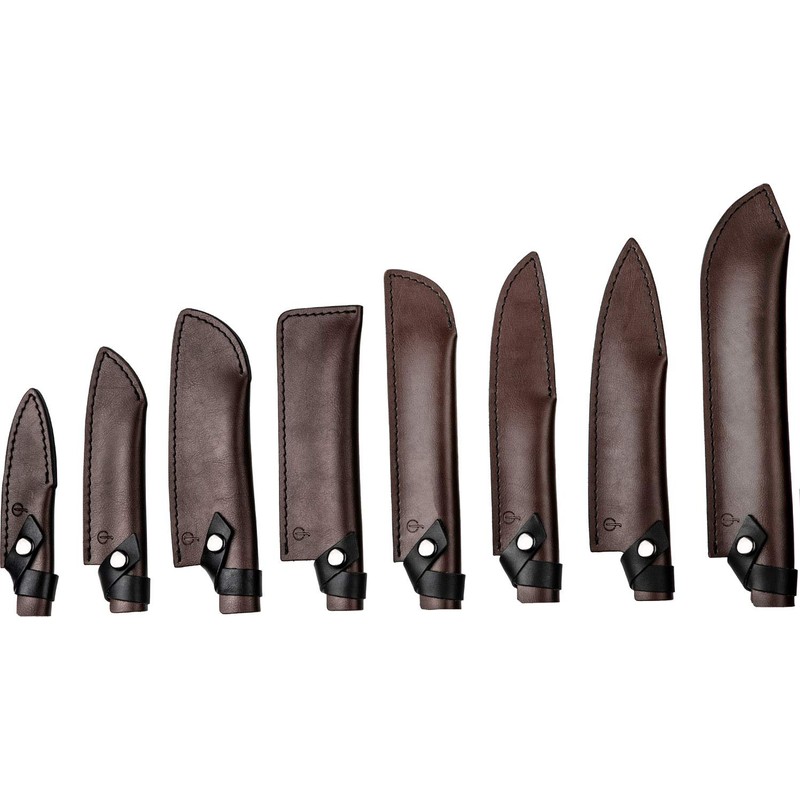 Forged Santoku Blade Protector 18 cm Brown Leather with Press