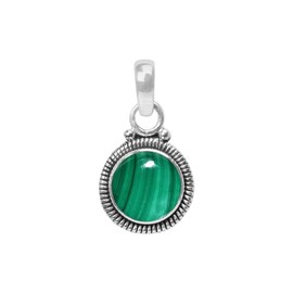 Malachite Stone 925 Sterling Silver Pendant Necklace For Women Girls Gift, Natural Gemstone Pendant Necklace, Solitaire Pendant, Handmae Pendant