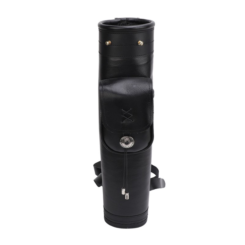 Archery Arrow Quiver Cowhide Leather Arrows Holder Bag Shoulder Back