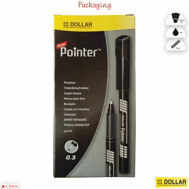 Fineliner Pens, BLACK, Pack of 10, Extra Fine Point (0.3mm),