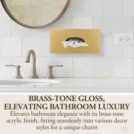MyGift Premium Hotel Series Brass Acrylic Wall Mounted Rectangular Tissue Box Cover, Horizontal & Vertical Hanging Bathroom Facial Tissues Dispenser, Fits Boxes Up to 8 7/8 x 4 1/8 x 3 9/16 Inch Size