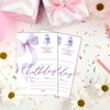 Eronm Purlpe Bow Birthday Party Invitations- 20 Pack Girls Birthday
