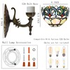 HWDFEI Tiffany Sconce Lamp Stained Glass Wall Lamp,8X10.5X11 Inch Plug
