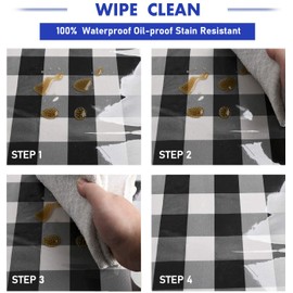 Hiasan 2 Pack Clear Plastic Tablecloth Rectangle 60 x 120 Inch, 100% Waterproof Oilproof Stain Resistant Wipeable Plastic Cover for Dining Table