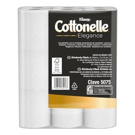 Kleenex Cottonelle Elegance XL, Papel Higinico Extra Largo, Paquete con 18 Rollos de 215 Hojas Dobles CU                                              