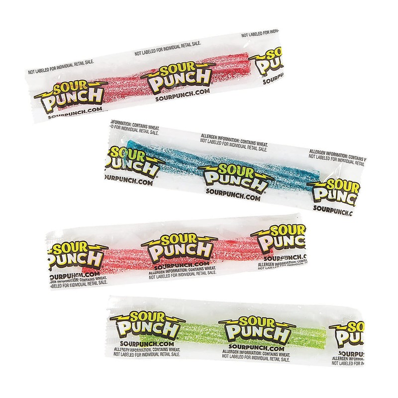 Sour Punch Twists Straw Twists Bulk Pack | 200 Individually