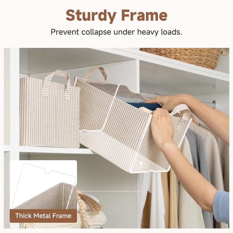 StorageWorks Storage Bins, Fabric Storage Bins for Shelves, Storage Baskets