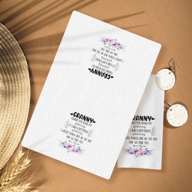 HUGANE Funny Granny's Kitchen Towels, Grandma Gifts, for Grandma Granny, Granny Drying Cloth Hand Tea Towels for Bathroom Kitchen, 16x24 Inches