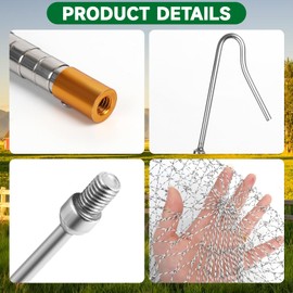 Einziehbarer Hühnerfänger, Hühnernetze, Beinhaken und Fangnetz Set(2-in-1), Skalierbares Tierfanggerät für Geflügel, Hühner-Netzfanggerät, für Huhn, Truthähne, Enten, Vögel, Kleintiere, Fische