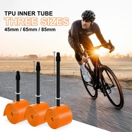 WHEELO 4-Pack TPU 700C×18-32C Bike Inner Tube: Lightweight Road Bicycle Tube with 85mm Presta Valves (Include 8PCS Bike Tube Patch Repair Kit)
