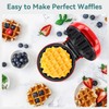 SNAILAR Mini Waffle Maker, 550W Waffle Iron, Ready Indicator Light,