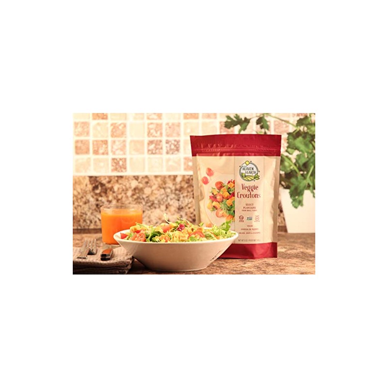 Heaven & Earth Veggie Croutons, 5oz (3 Pack) Gluten Free,