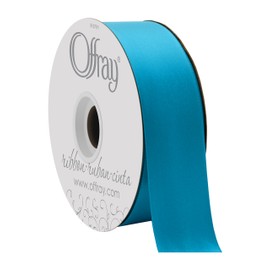 Berwick Offray 1.5" Double Face Satin Ribbon, Turquoise Blue, 50 Yds