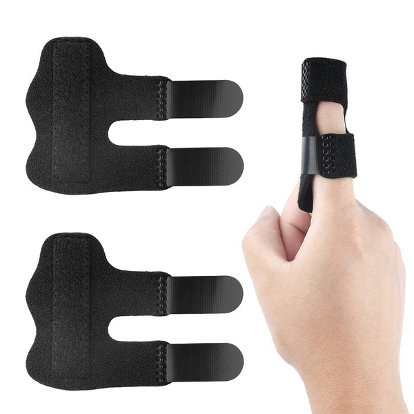 PLABBDPL Finger Splints Black, Pack of 2 Finger Protection Snap