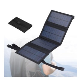 20 W Portable Solar Panel, Foldable USB Solar Panel Charger, IP65 Waterproof, USB 5V Output, Unfolded 480 x 185 mm Solar Panels for Phone, Laptop, Tablet, etc. (Black)