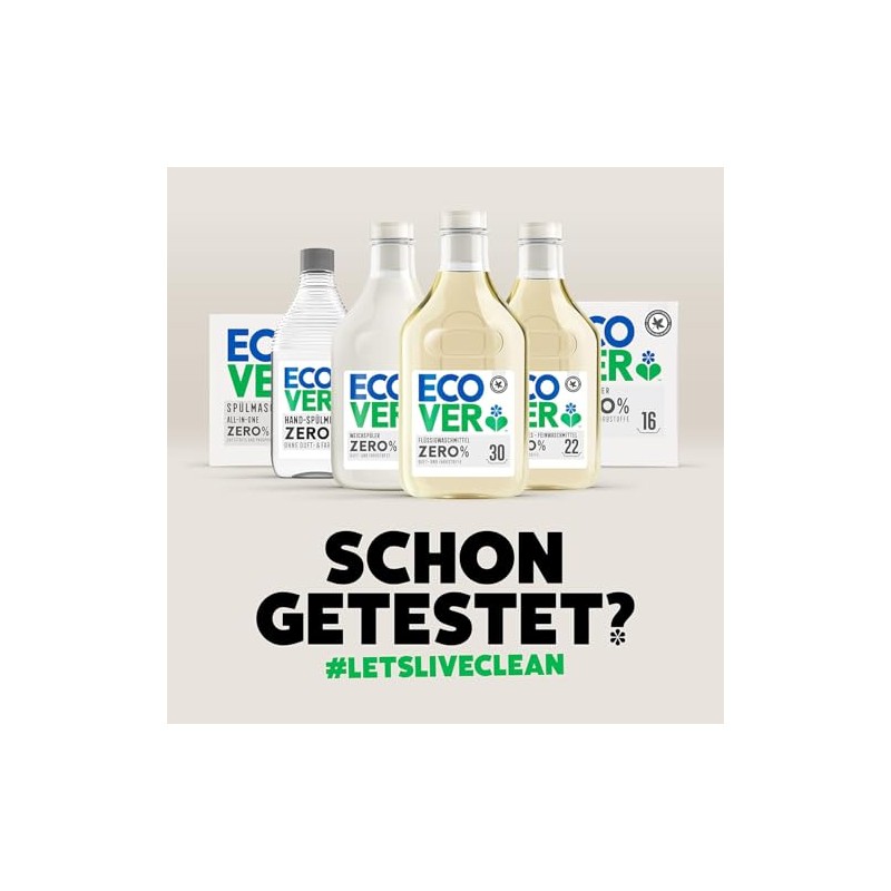Ecover ZERO Fl√ºssigwaschmittel, Ecover Waschmittel, empfindliches Waschmittel f√ºr Allergiker und