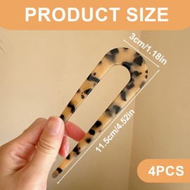 QOMJUFA Pack of 4 U-shaped hair pins, French style hairpin hair clips, headpiece for women and girls, French hair pin