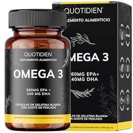 Omega 3 Ultra Purificado| Total Omega 3 como TG | Aceite de Pescado | Con Alto Contenido de EPA/DHA de Pesca Sostenible del Pacífico Sur | Alta Pureza