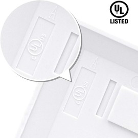 VCE (UL-Listed) 4 Port Ethernet Wall Plate with Low Voltage Mounting Bracket, RJ45 CAT6 Wall Plate with Single Gang Bracket, White