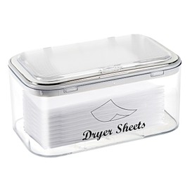 Gzsekken Dryer Sheet Holder with Lid,Laundry storage containers for Dryer Sheet,Clear Dryer Sheets Box Container Easy Access for Laundry Room,Plastic Dryer Sheet Storage Box Laundry Sheets Organiser