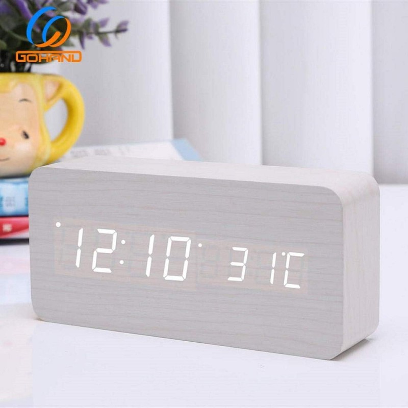 INF LED Digital Alarm Clock with USB Charging Port, Large