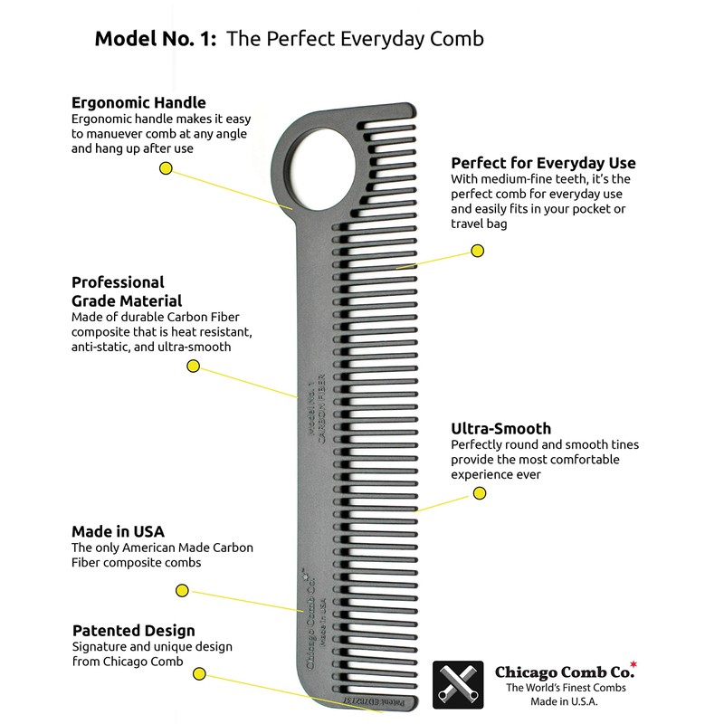 Chicago Comb Model No.1 Carbon Fiber