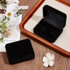 Beebeecraft Velvet Cufflinks Box Black Rectangle Cuff Links Storage Box