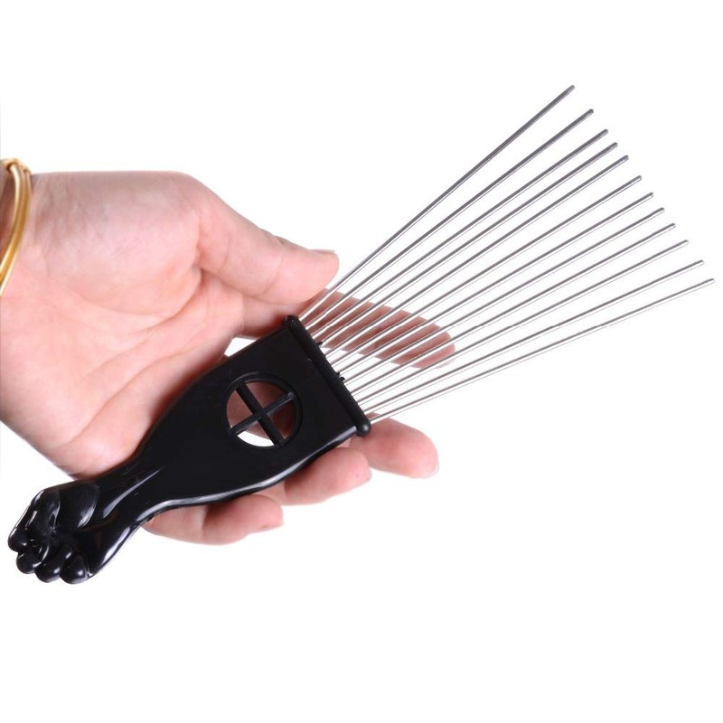 Pack of 3 Metal Hair Pick Combs Afro Pick Comb