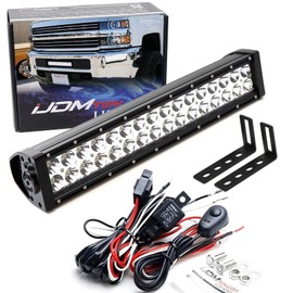 iJDMTOY Lower Grille Mount LED Light Bar Compatible with 2015-19 Chevy Silverado 2500 3500 HD, Includes (1) 96W High Power LED Lightbar, Lower Bumper Opening Mount Brackets & On/Off Switch Wiring Kit