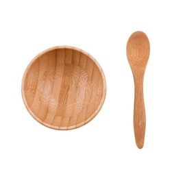 Happyupcity Bamboo Face Mask Mixing Bowl with Mini Spoon Set Small Facial Skin Care Mask Bowl Facemask Mixing Tool DIY Cosmetic Tool Kit for Women Lady Home Use