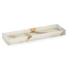 Bey-Berk International Green Onyx Marble Bath Tray, White & Tan