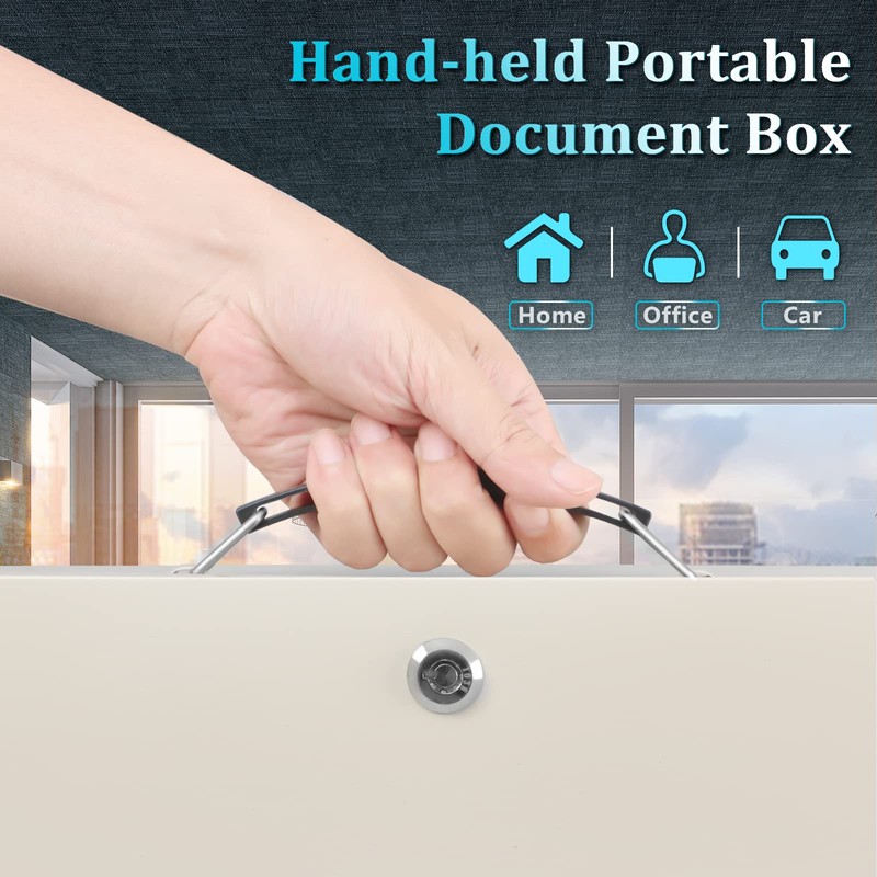 Dalmbox Portable Fire Safe Box with Key Lock, Fire Resistant