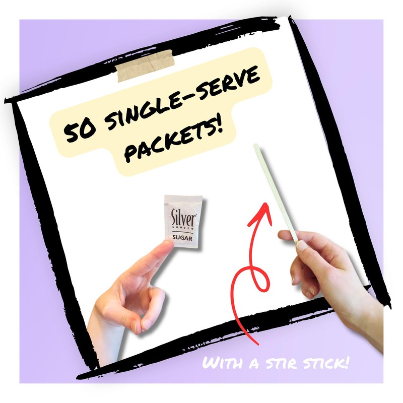 Sugar Packets – 50 count (2.8g Each) with Stir Stick