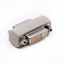 DVI Coupler Female to Female Gender Changer Bulkhead Mount Adapter(Beige Nickel Plated)