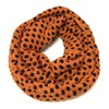 Bowbear Two Tone Warm Winter Knit Infinity Scarf, Orange &