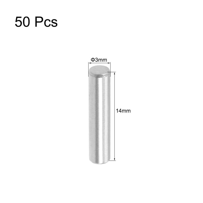 TOP-VIGOR 50Pcs 3mm x 14mm Dowel Pins Shelf Support Pegs,