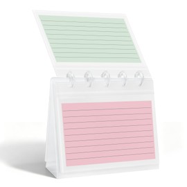 ATCYMI Index Card Holder Organizer Binder Stand Flip Flash Note Card Storage Book with 20 Double-sided Pocket Sleeves Discbound Postcard Organizer Notebook Photo Display Album for Desk (3"×5")