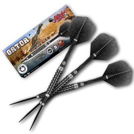 Shot! Americana Gator Steel Tip Dart Set-90% Tungsten Pro Throwing Darts Steel Tip Set, Professional – Made in New Zealand – Designed Dart Flights for Women & Men – Metal Tip Bar Darts for Adults