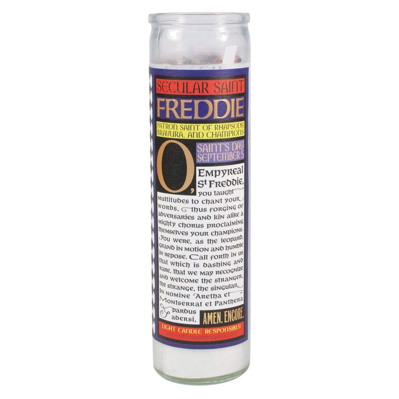 The Unemployed Philosophers Guild Freddie Mercury Secular Saint Candle -